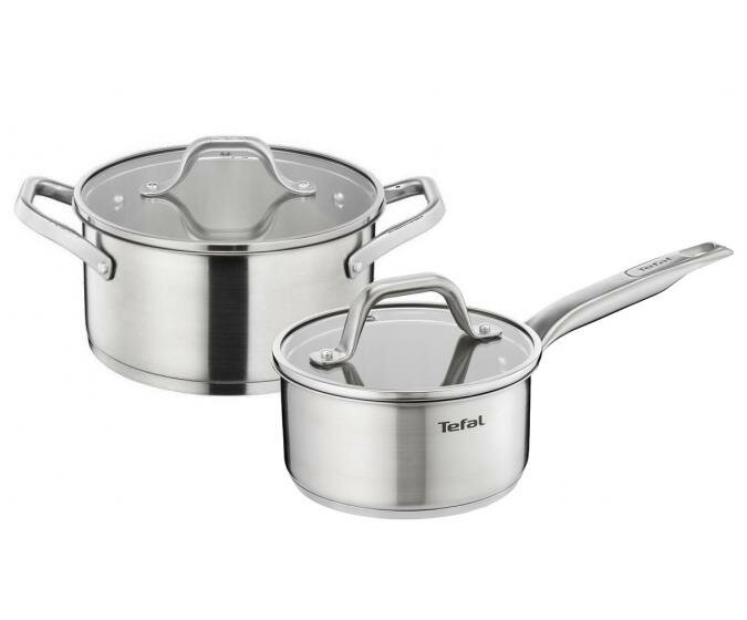 Набор посуды Tefal Hero, нержавеющая сталь, кастрюля 20 см, ковш 16 см, крышки (E825S474)