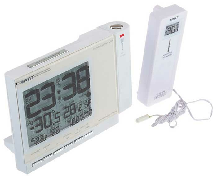 Проекционные часы с измерением температуры RST 32764 слоновая кость