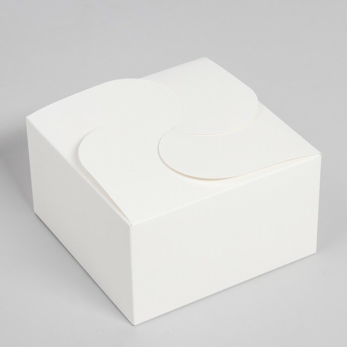 Коробка под бенто-торт без окна, белая, 14 х 14 х 8 см
