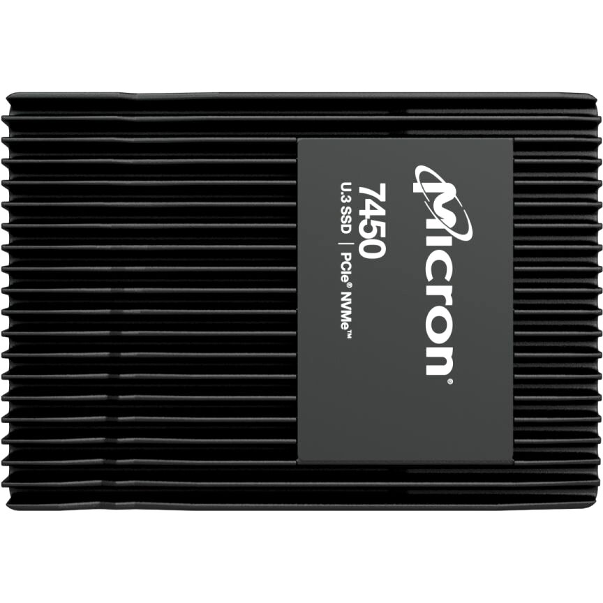 Crucial Серверные твердотельные накопители Micron SSD 7450 MAX, 1600GB, U.3(2.5" 7mm), NVMe, PCIe 4.0 x4, 3D TLC, R/W 6800/2700MB/s, IOPs 800 000/250 000, TBW 8700, DWPD 3 (12 мес.)
