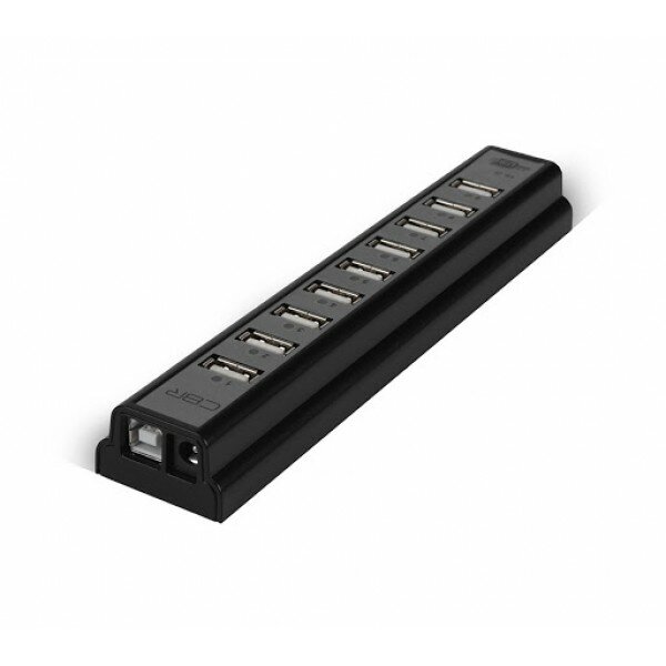 Концентратор CBR CH-310, USB-концентратор активный, 10 портов, USB 2.0/220В black