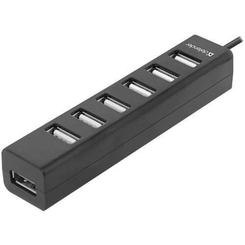 Разветвитель USB Defender Quadro Swift хаб - концентратор 7 портов USB2.0 линейка - чёрный