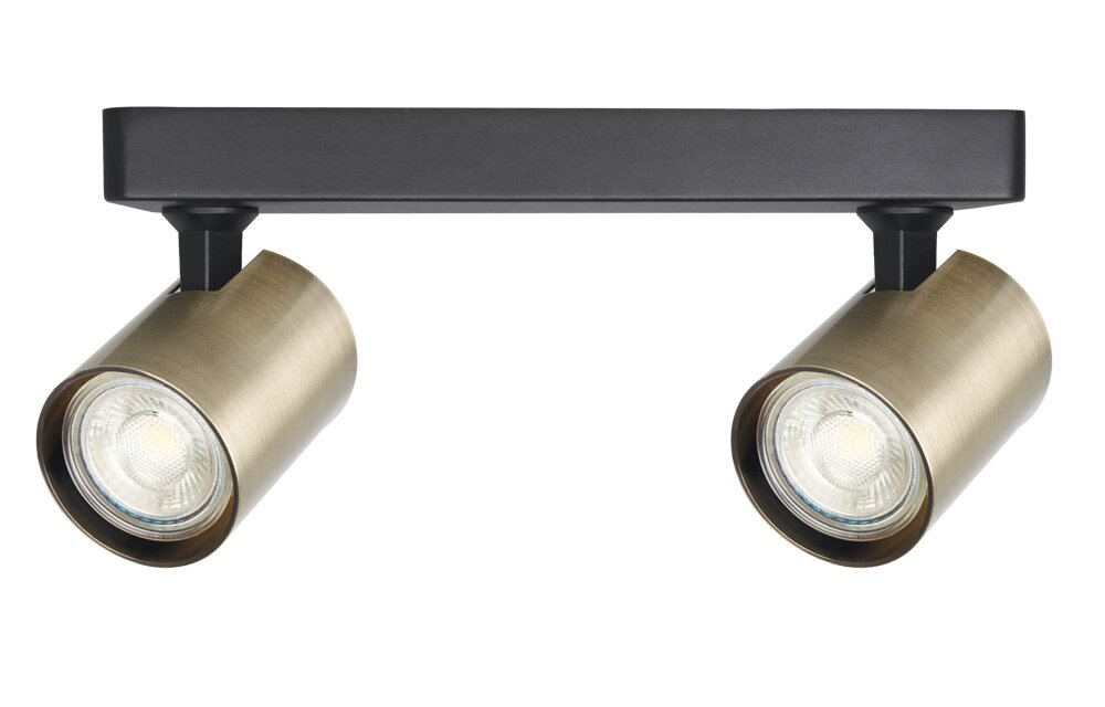 фото Светильник потолочный Crystal Lux CLT 017CW2 L250 BL-BZ GU10 2*50W Черный/латунь