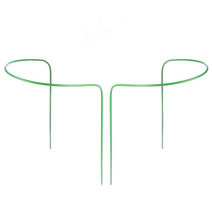 Кустодержатель, d = 30 см, h = 90 см, ножка d = 0,3 см, металл, набор 2 шт., зелёный