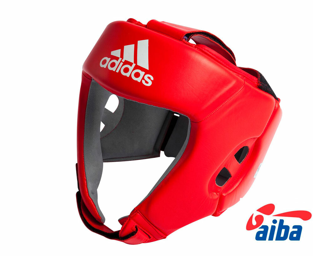 Шлемы боксёрские: Шлем боксерский Adidas AIBA красный, размер S, артикул AIBAH1