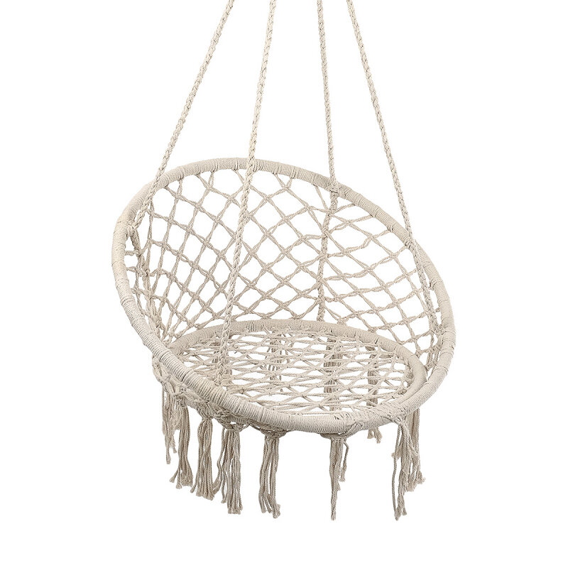 Кресло-гамак ZDK, подвесные качели, белый, с кисточками, hammock4 - фотография № 3
