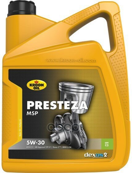 KROON OIL Масло Моторное Kroon Oil Presteza Msp 5W-30 Синтетика 4 Л.