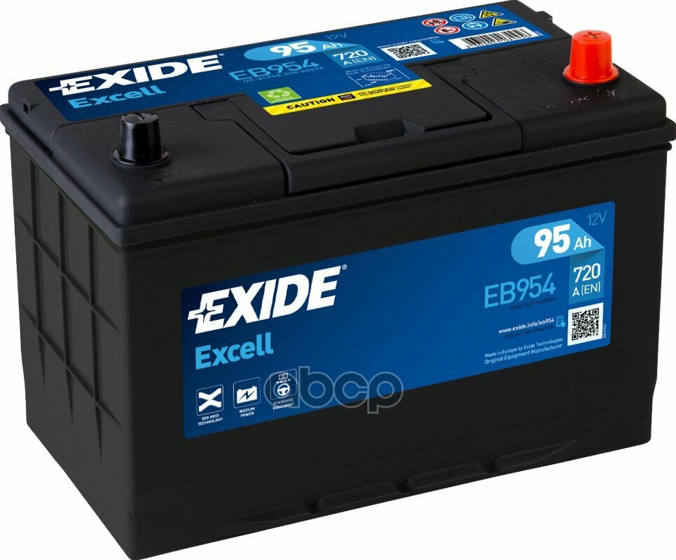 Акб Exide Excell 12v 95ah 720a 306x173x222 /-+/ EXIDE арт. EB954