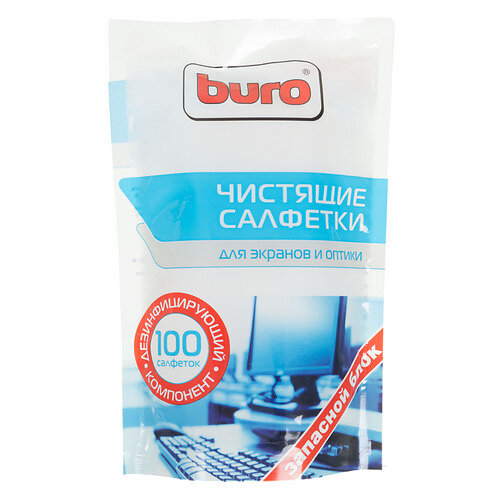 Влажные салфетки Buro BU-Zscreen, 100 шт (запасной блок) для экранов мониторов/плазменных/ЖК телевизоров/ноутбуков