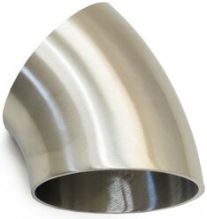 Отвод полированный Ø50.8 угол 45° (толщина стенки 1.5 мм, нержавеющая сталь AISI 304) #21864