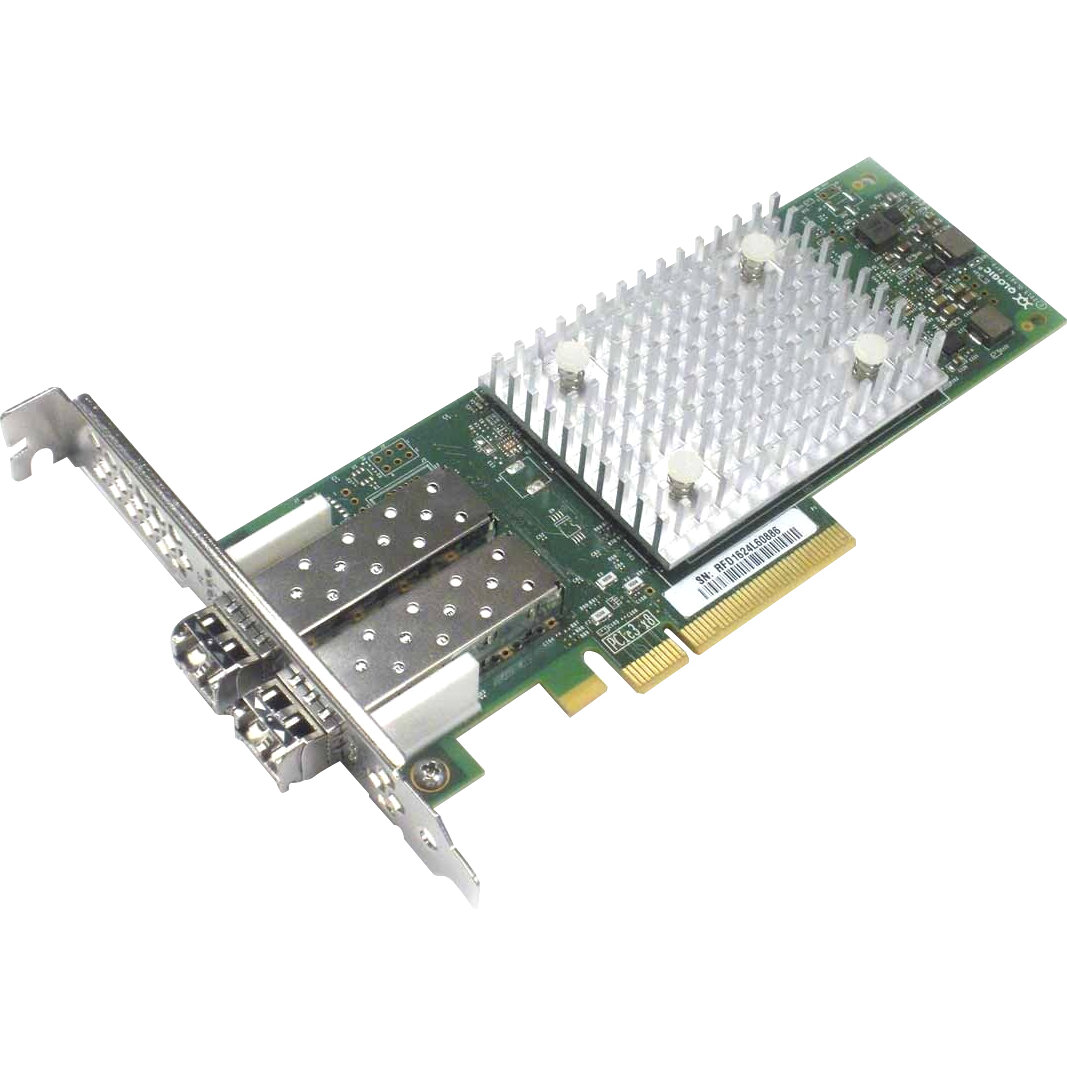 Qlogic 16gb dual port fc hba, 2-port, pcie v3.0 x8, lc sr mmf, fullheight bracket only