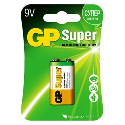 Батарейка 9V Крона щелочная GP 6LR61 Super Alkaline в блистере 1шт