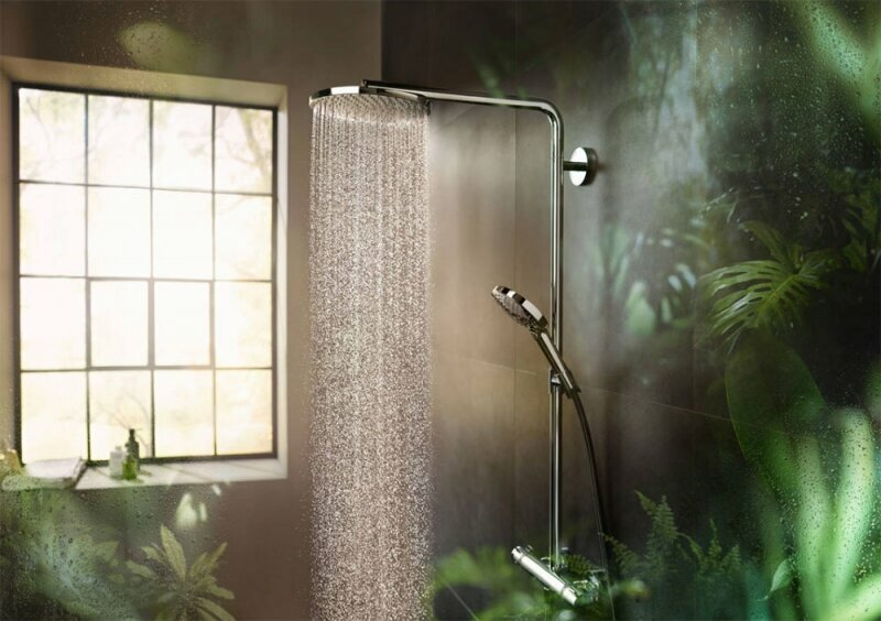 Душевая система Hansgrohe Raindance Select S Showerpipe 27633670 с термостатом Черный матовый - фотография № 7