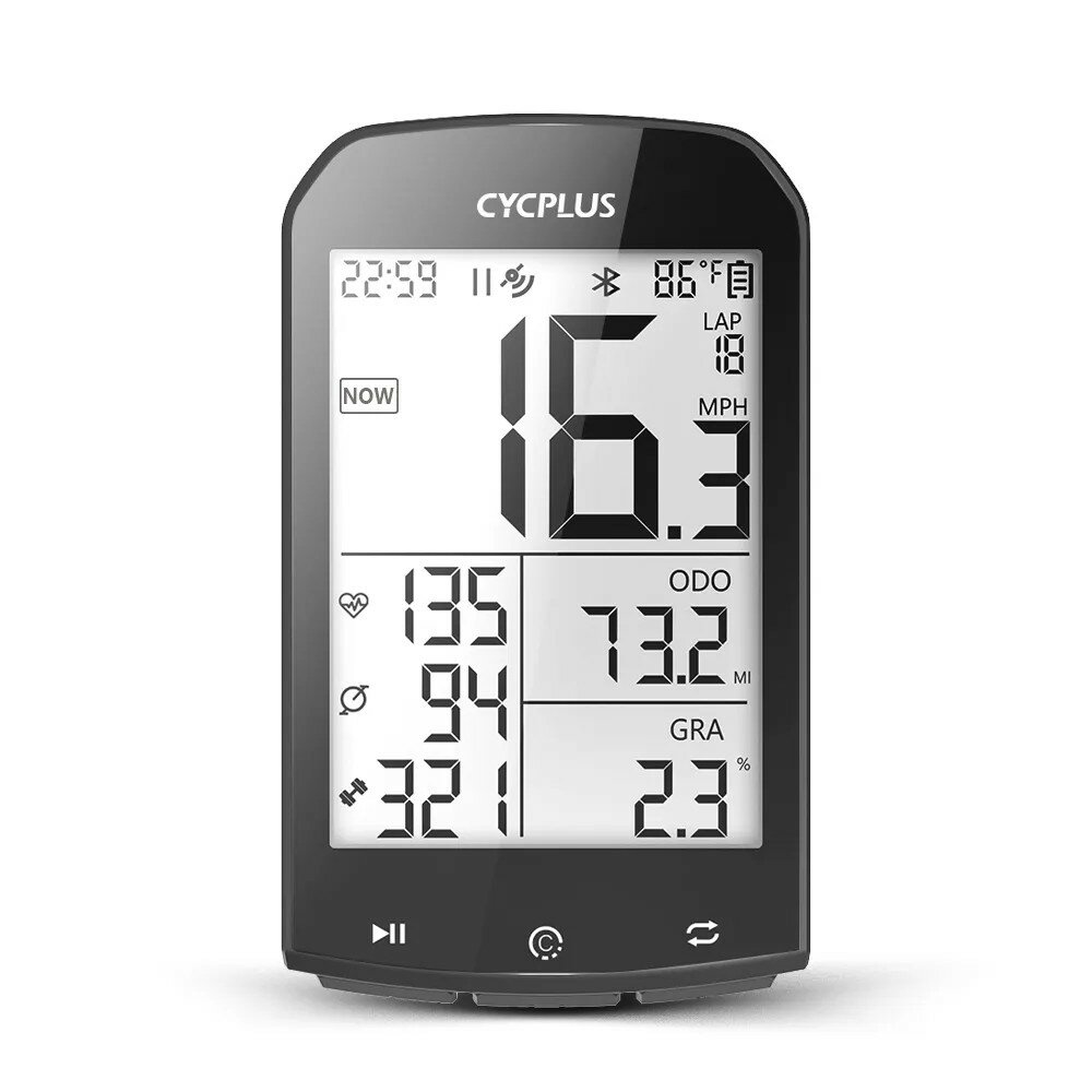 Cycplus Велокомпьютер Cycplus M1 16 функций, цвет Черный