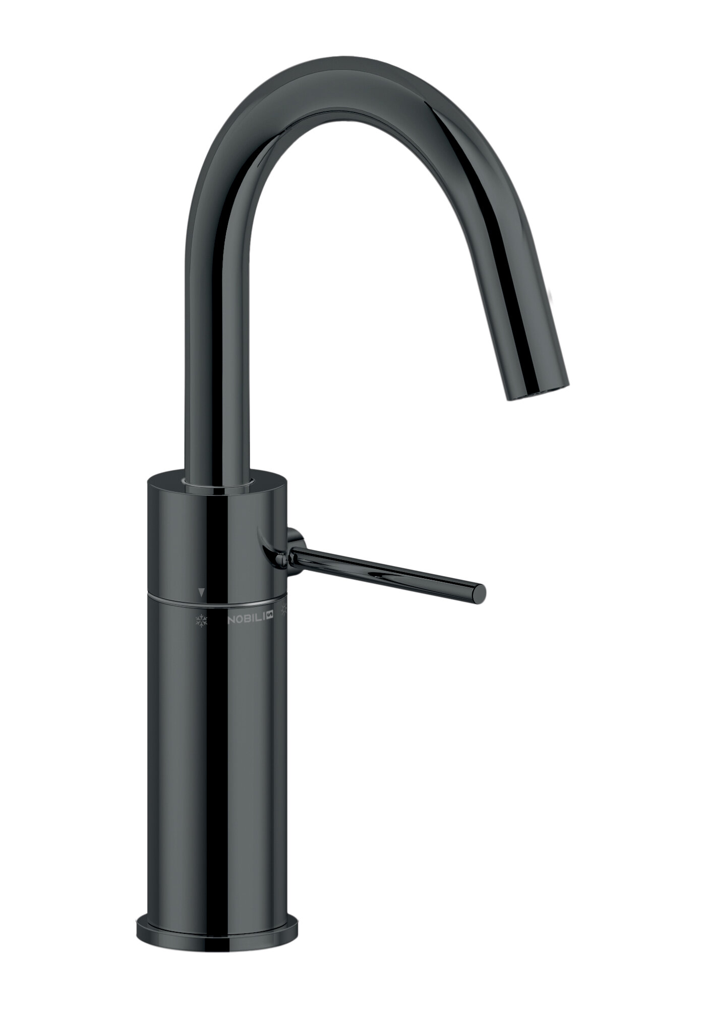 Смеситель для раковины Nobili Velis 190, push-open, глянцевый чёрный VE125138/2FLP