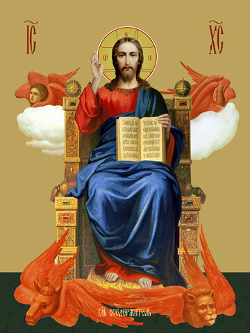 Икона на дереве ручной работы - Царь Славы, 15x20x4,0 см, арт Ид3751 - фотография № 1