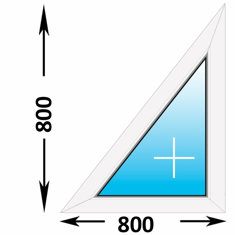 Пластиковое окно Melke треугольное глухое правое 800x800 (ширина Х высота) (800Х800)