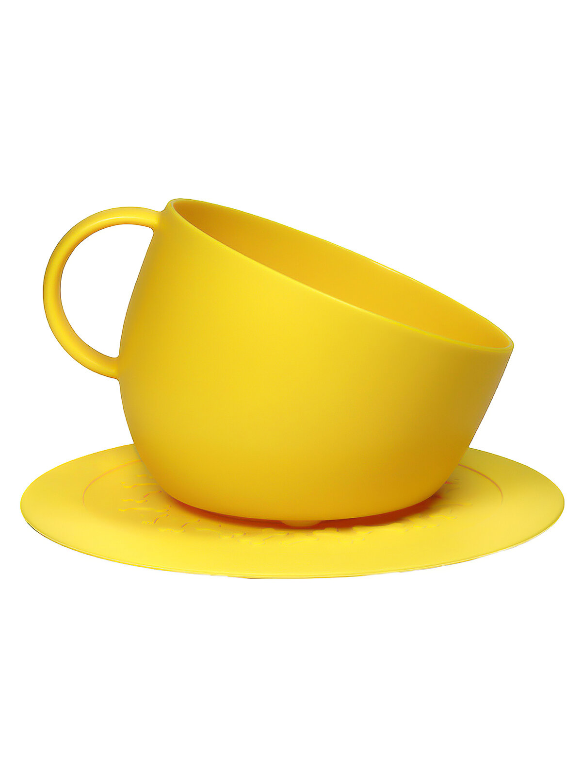 Миска-чашка для собак United Pets 2,5 л Kit CUP + коврик 35 см, желтые - фотография № 3