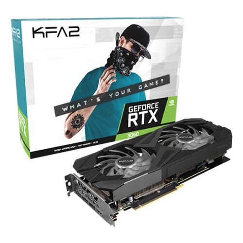 Видеокарта RTX3060 12288Mb KFA2 PCIE16 GDDR6 RTX 3060 X BLACK 12GB KFA2 (36NOL7MD2NEK)