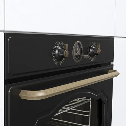 Духовой шкаф электрический GORENJE BOS67371CLB черн.матовый/бронза (ретро, аналог.таймер) - фотография № 3