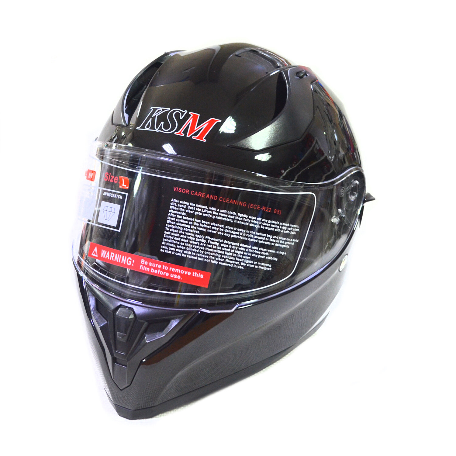 Шлем KSM Pro 819 интеграл+очки черный глянцевый (L)