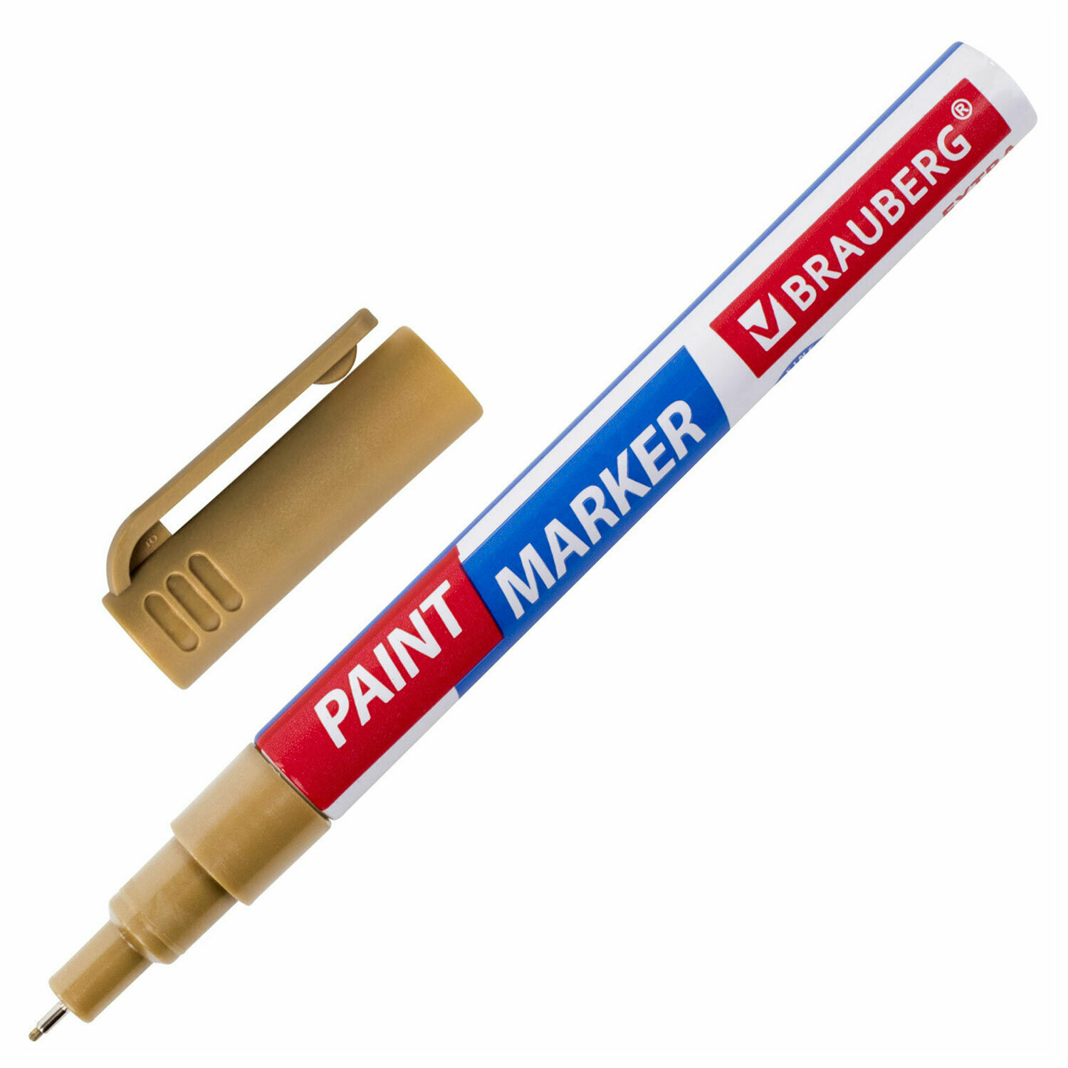 Маркер-краска лаковый EXTRA (paint marker) 1 мм, золотой, усиленная нитро-основа, BRAUBERG, 151963 - фотография № 1