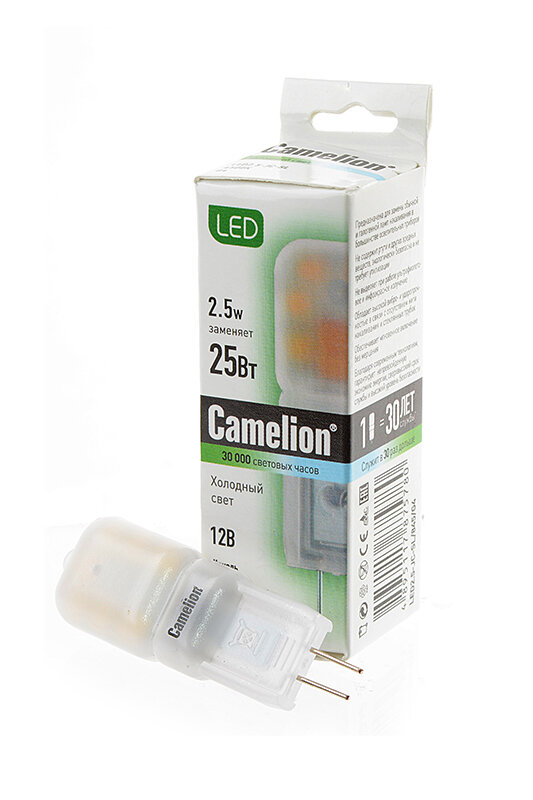 Camelion Лампа светодиодная G4 2.5Вт Camelion 12В 4500K (LED2.5-JC-SL/845/G4)