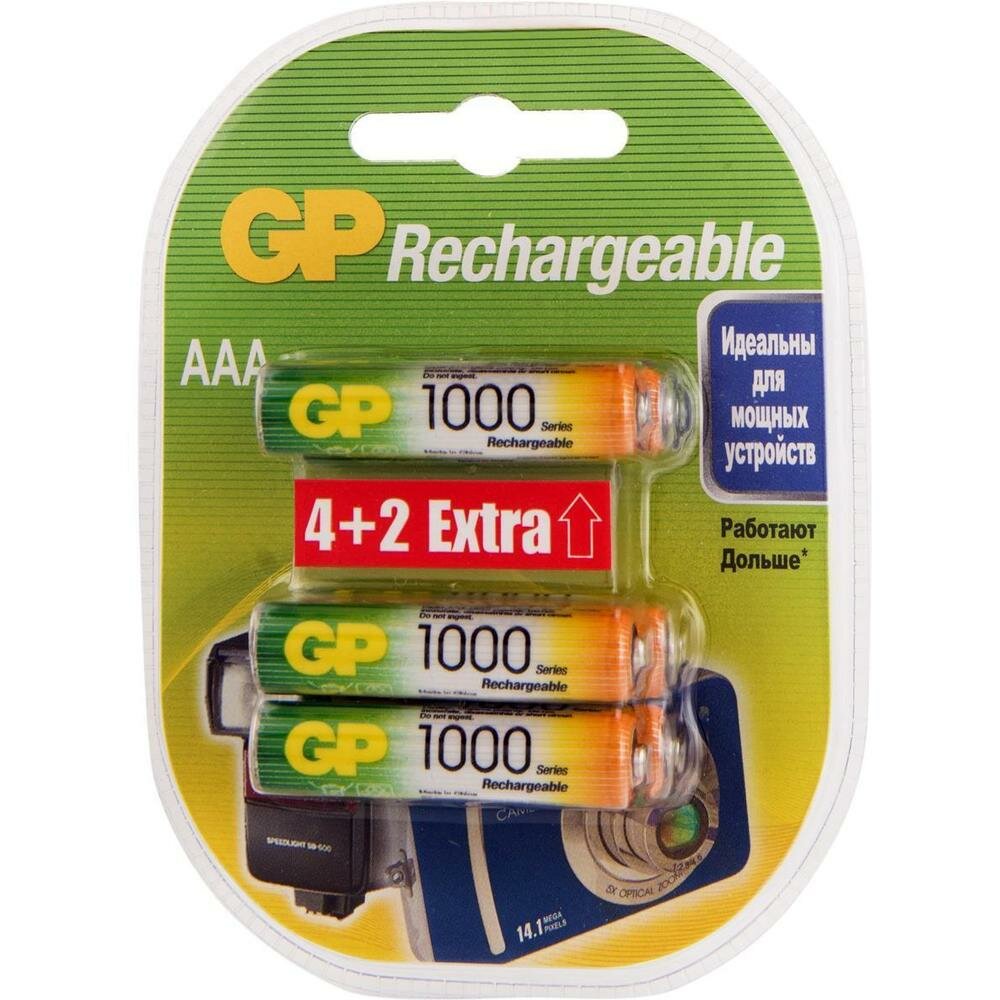 Аккумулятор GP 100AAAHC4/2-2CR6 1000mAh AAA 6шт