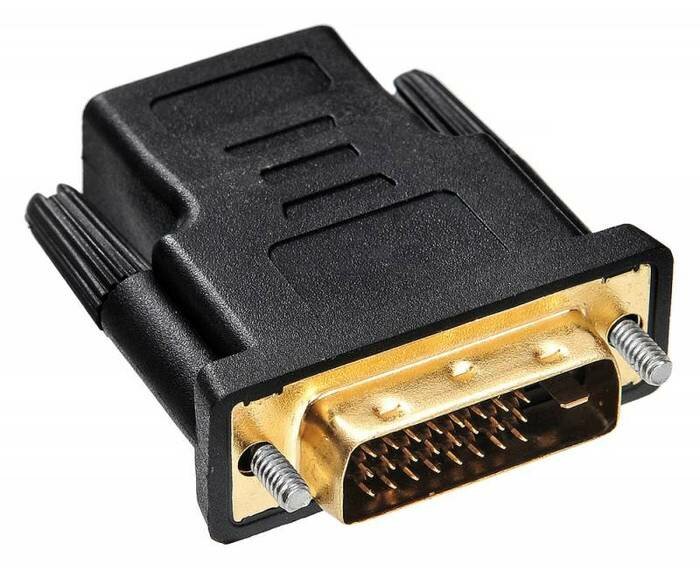 Переходник Buro HDMI (f)-DVI-D(m), позолоченные контакты (HDMI-19FDVID-M_ADPT), черный