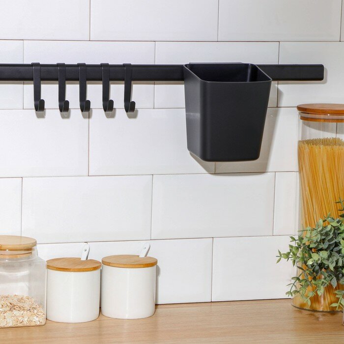 Рейлинговая система для кухни 7 предметов 605 см цвет чёрный