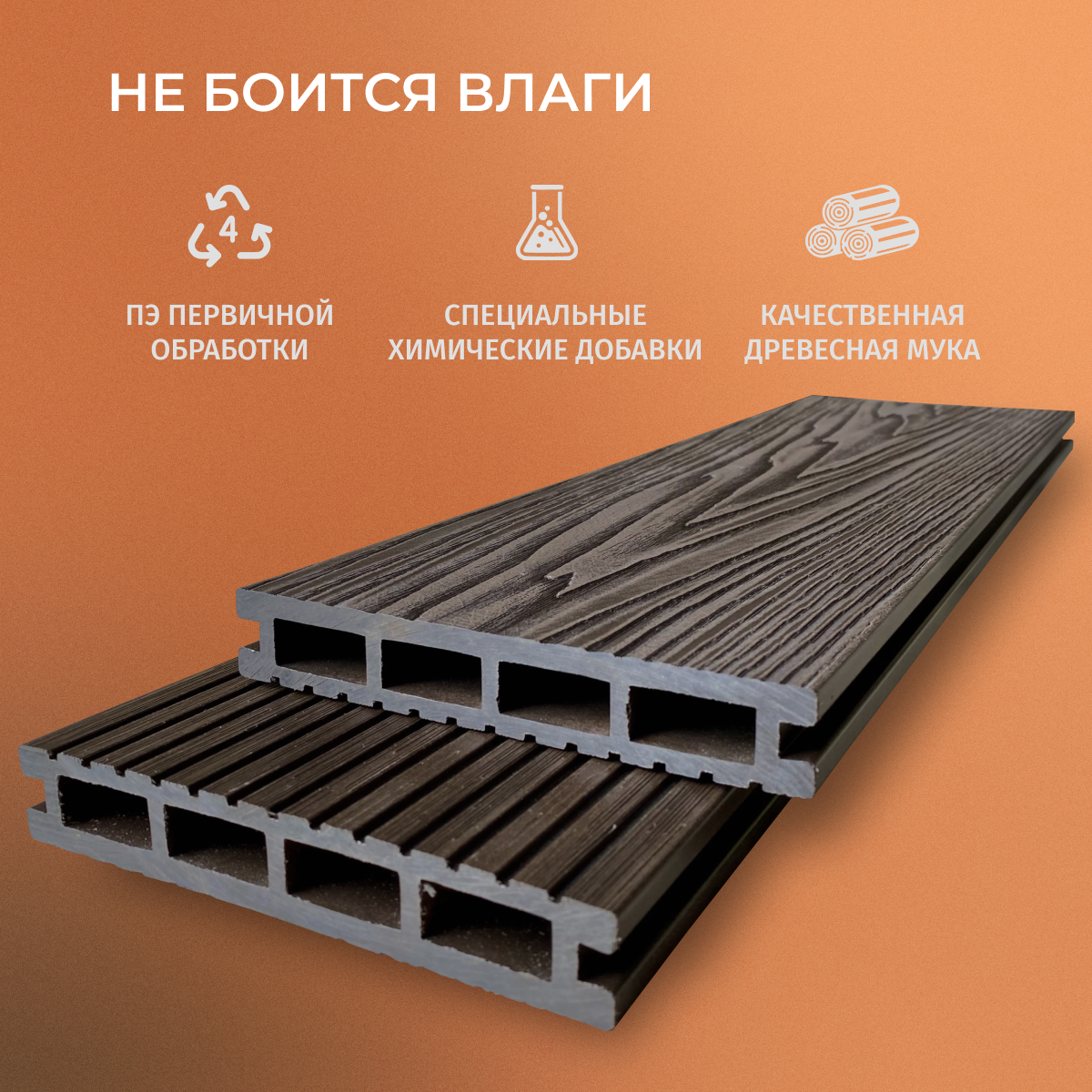 Террасная доска Best Decking 150*24*4000мм Венге 3D