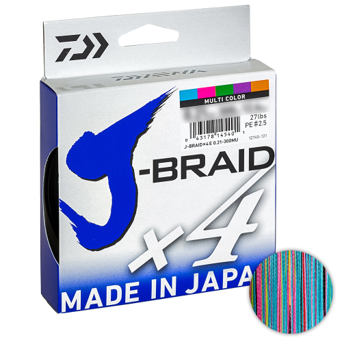 Шнур Daiwa J-Braid X4E 300м. 0.12мм. Multicolor