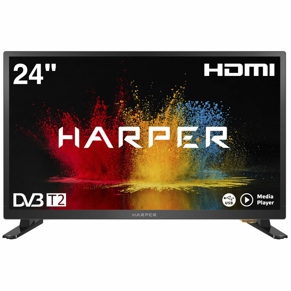 Телевизор ЖК 24" Harper 24R575T черный