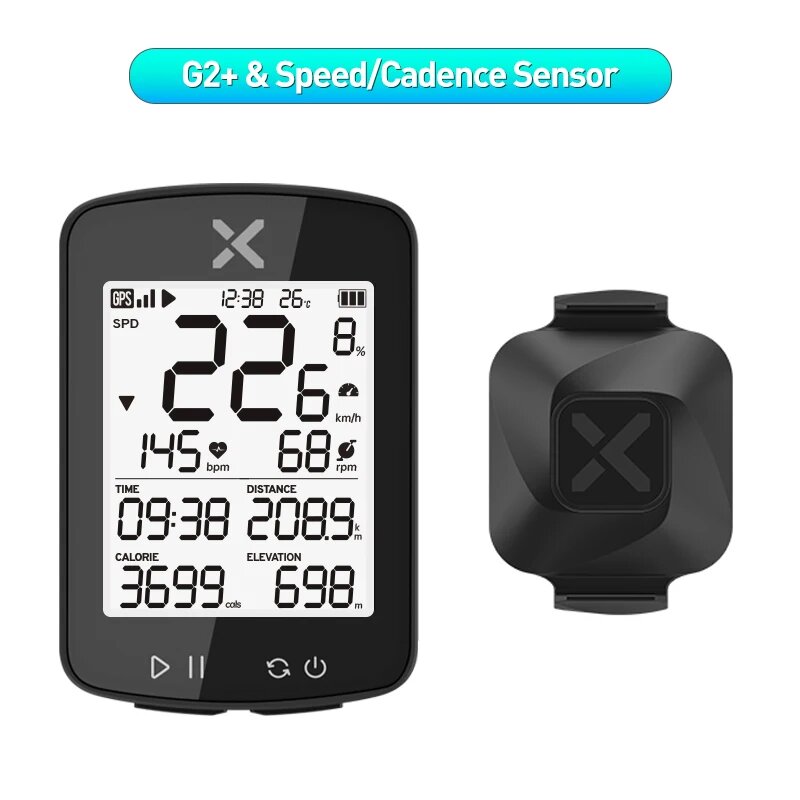 Беспроводной Велосипедный компьютер XOSS G2/G2 Plus, GPS, спидометр, водонепроницаемость для езды на дороге, велосипедный смарт-компьютер с измерением скорости и частоты вращения педалей