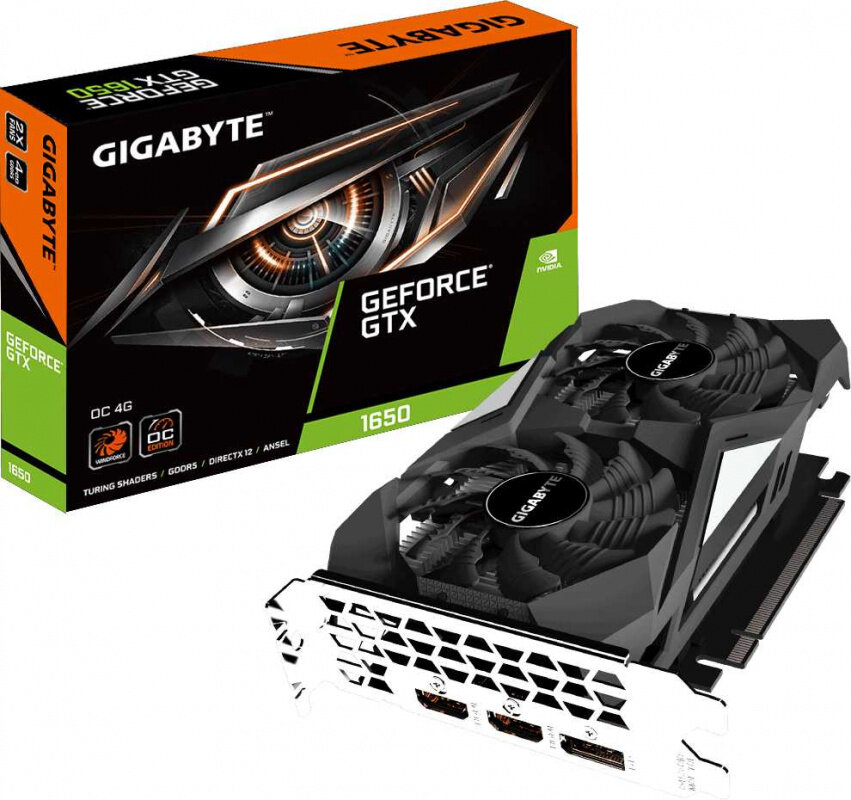 Видеокарта Gigabyte PCI-E GV-N1650OC-4GD nVidia GeForce GTX 1650 4096Mb 128bit GDDR5 1665/8002/HDMIx