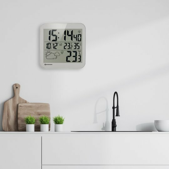 Часы настенные Bresser MyTime LCD, серебристые - фотография № 4