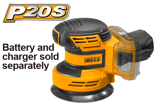 Шлифмашина INGCO_Powertools Аккумуляторная эксцентриковая Li-Ion Ingco CROSLI2001
