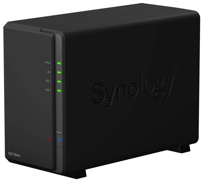 ABC Сетевое хранилище данных (NAS) Synology DS218PLAY для 2x3.5/2.5 SATA HDD (USB3.0, LAN)