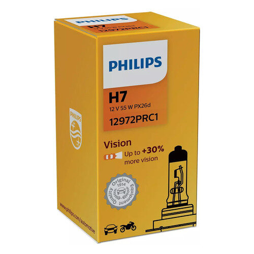 Лампа автомобильная галогенная Philips 12972PRC1, H7, 12В, 55Вт, 3200К, 1шт