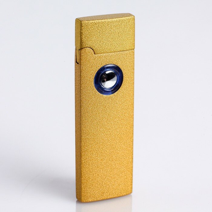 Зажигалка электронная в подарочной коробке USB спираль 2.5 х 8 см золото