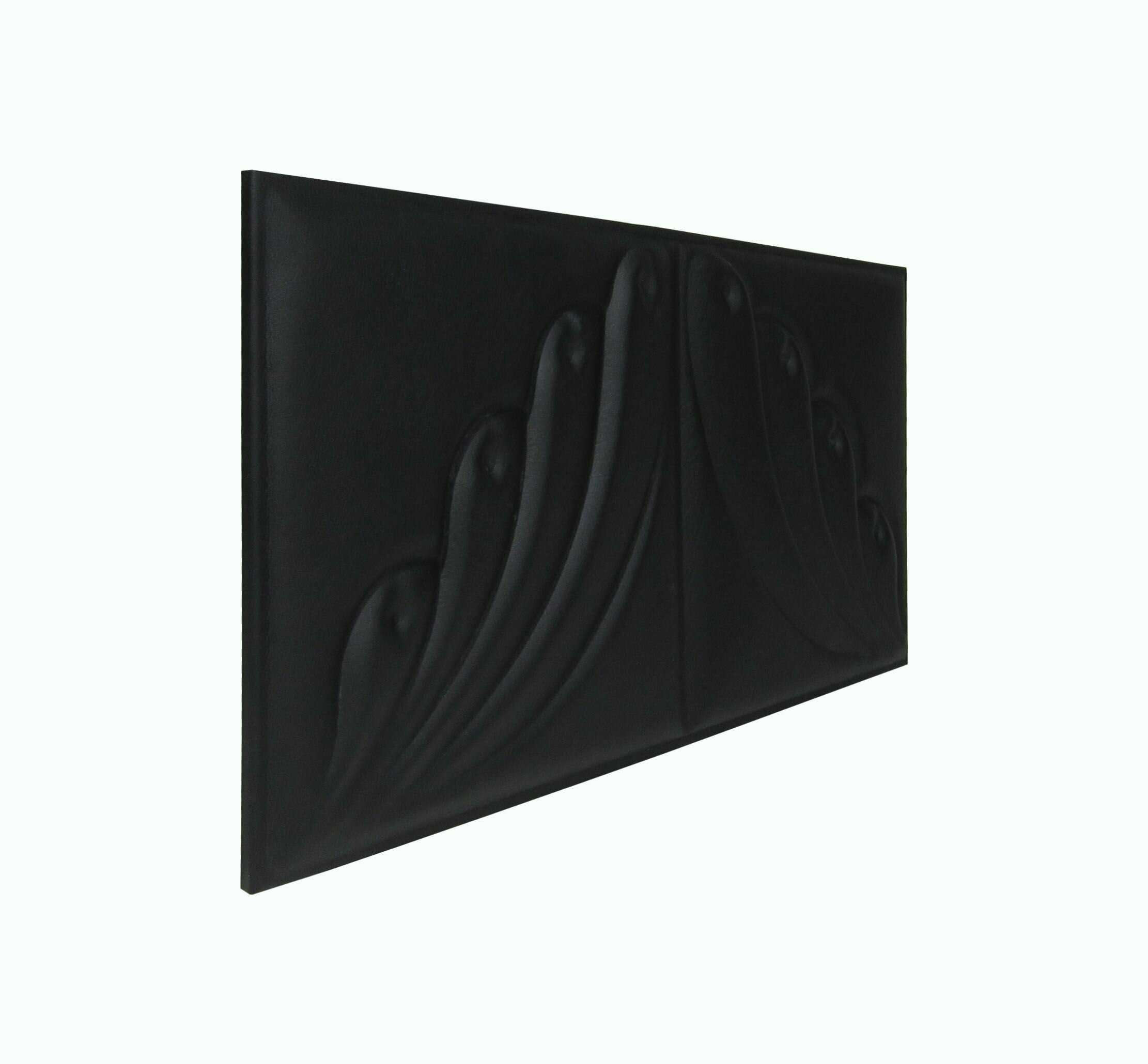 фото Панель стеновая мягкая Black Angel из экокожи черный 30 * 60см 1 шт декор для стен и в изголовье кровати