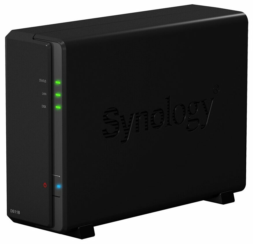 ABC Сетевое хранилище данных (NAS) Synology DS118 для 3.5/2.5 SATA HDD (USB3.2, LAN)