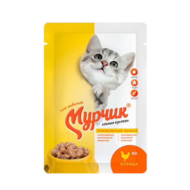 Корм консервированный для кошек Мурчик С Курицей 85 г