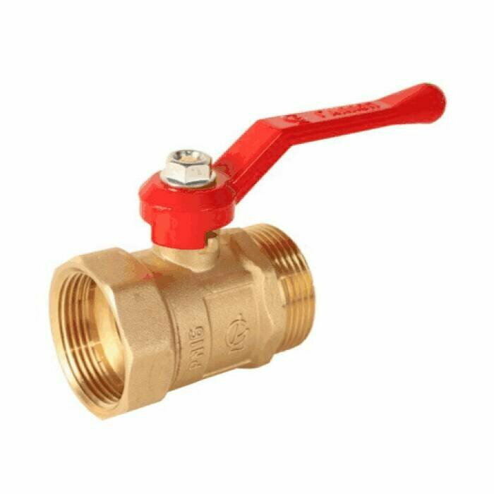 фото Кран шаровой латунь практик 121 Ду 15 Ру16 ВР/НР рычаг красный галлоп 103267