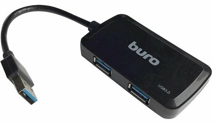 Концентратор Buro BU-HUB4-U3.0-S, черный