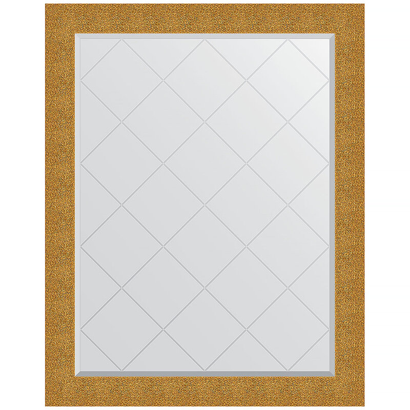 Зеркало Evoform Exclusive-G 121х96 BY 4366 с гравировкой в багетной раме - Чеканка золотая 90 мм - фотография № 1