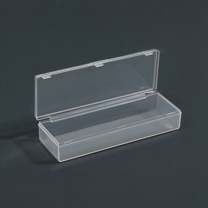 Органайзер для хранения, с крышкой, 1 секция, размер 9,3 × 3,1 × 1,6 см, цвет прозрачный - фотография № 1