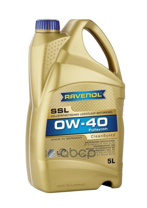 Ravenol^4014835718753 Моторное Масло Ravenol Super Synthetik Oel Ssl Sae 0w-40 ( 5л) New Ravenol арт. 4014835718753