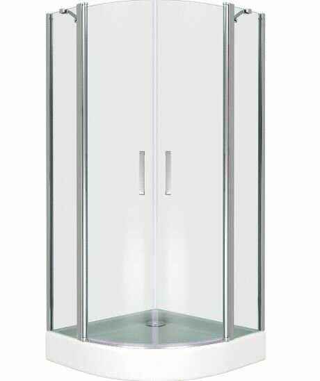 Шторка для душа PANDORA R 80-C-CH полукруг, двери распашные, стекло прозрачное 6мм