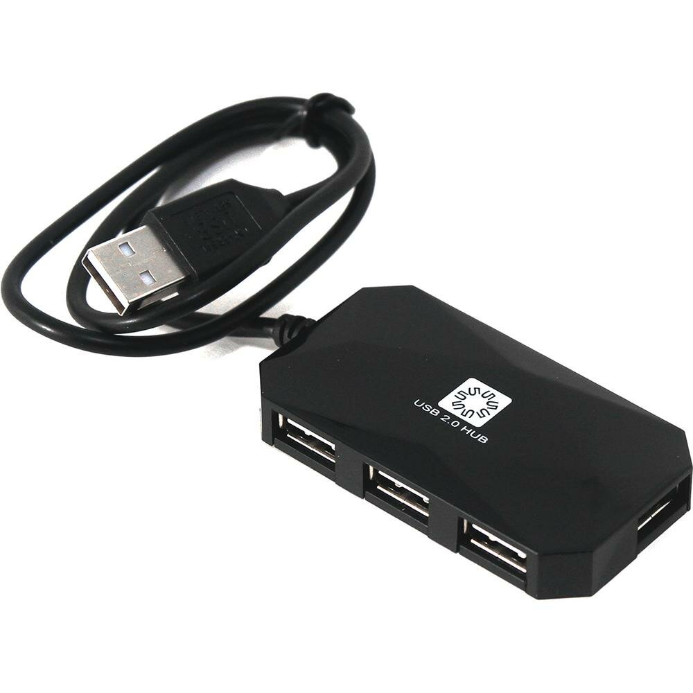 4-port USB2.0 Hub 5bites HB24-207BK Черный